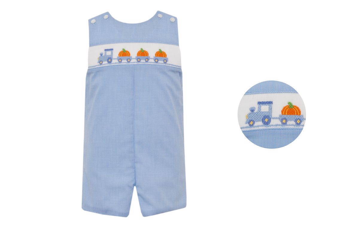 Truck & Pumpkin Blue Microcheck Jon Jon
