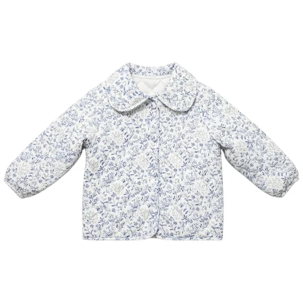 Quilted Coat in Navy Floral