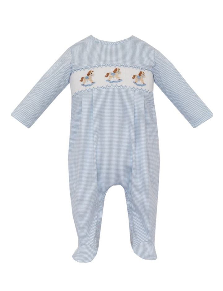Rocking Horse Footie Blue Check