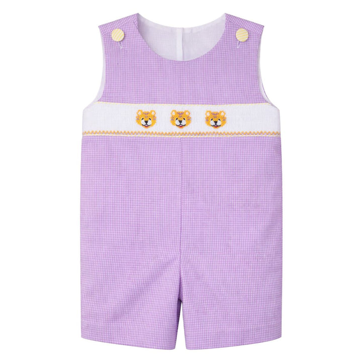 Ethan Smocked Jon Jon-Purple Gingham Tiger