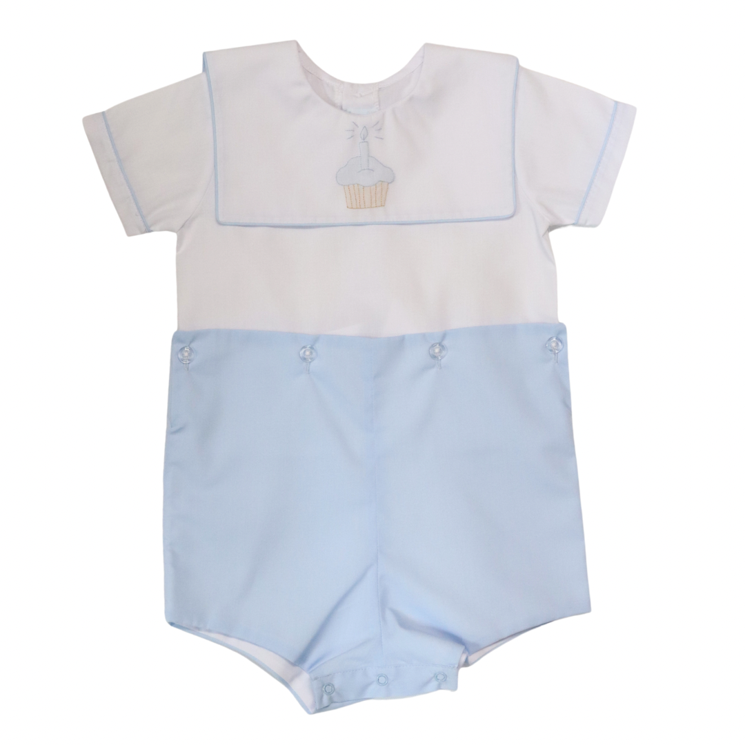 Blue Cupcake Birthday Boysuit