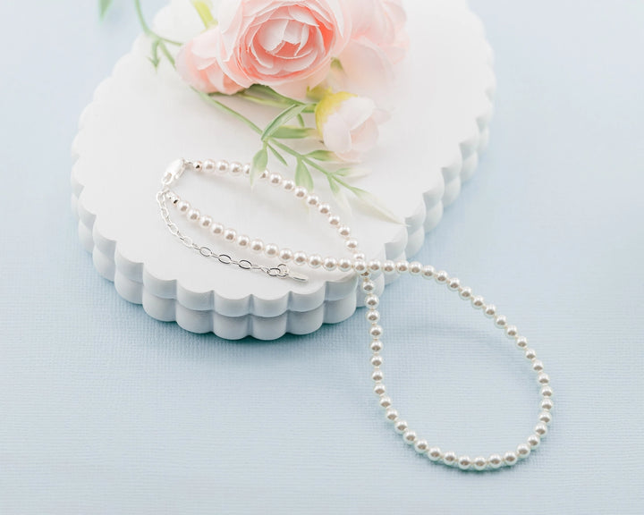 Girls Sterling Silver Strand of Pearls Kids Serenity Necklace