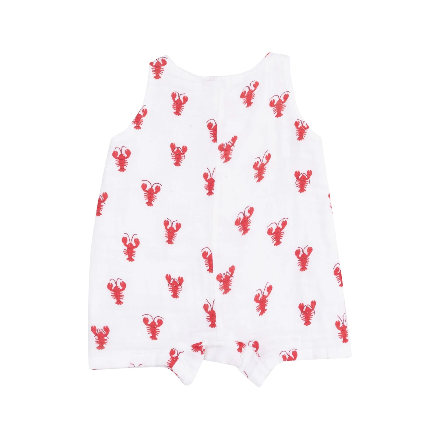 Sleeveless Shortie Romper - Lobster Muslin