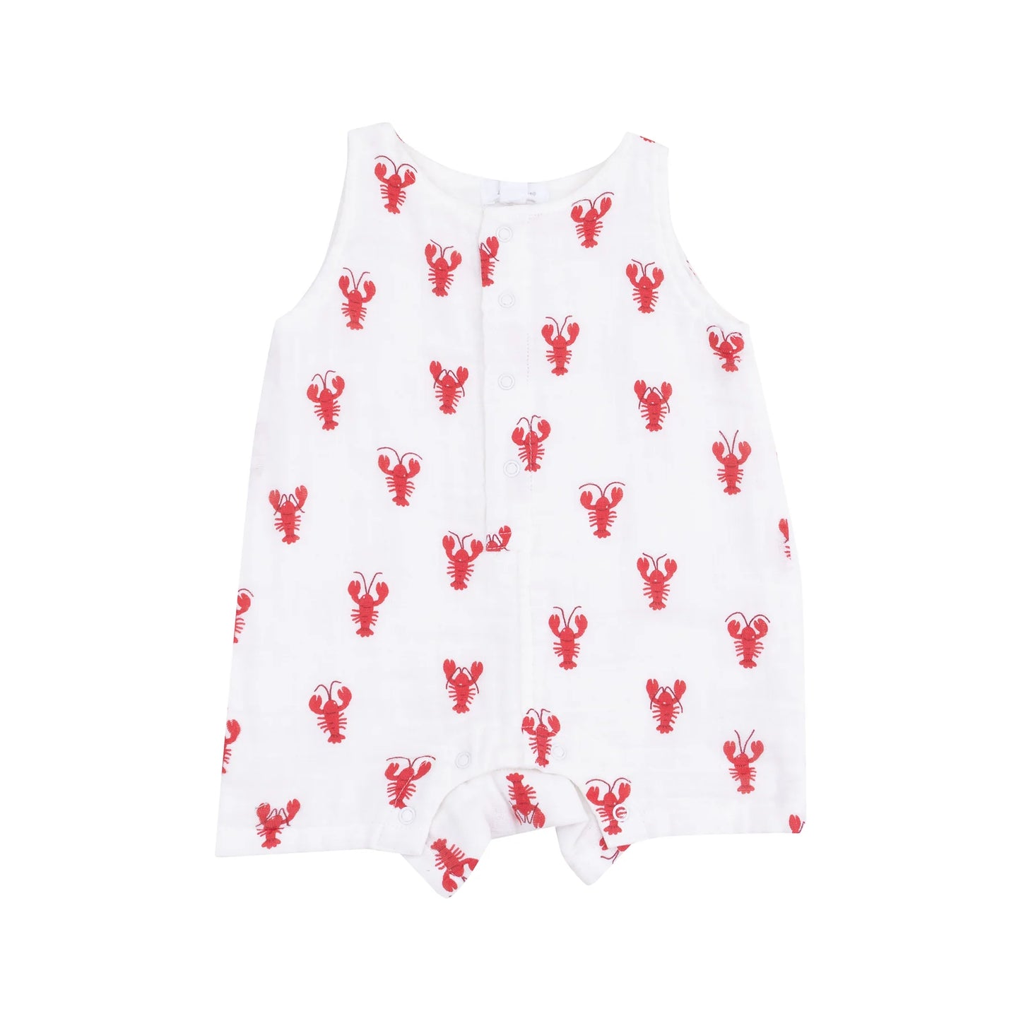 Sleeveless Shortie Romper - Lobster Muslin