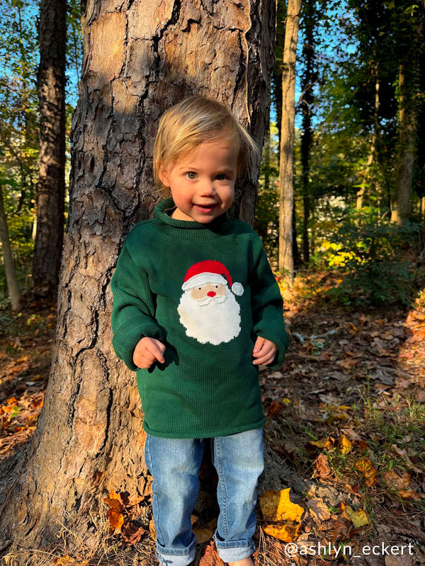 Green Santa Rollneck Sweater