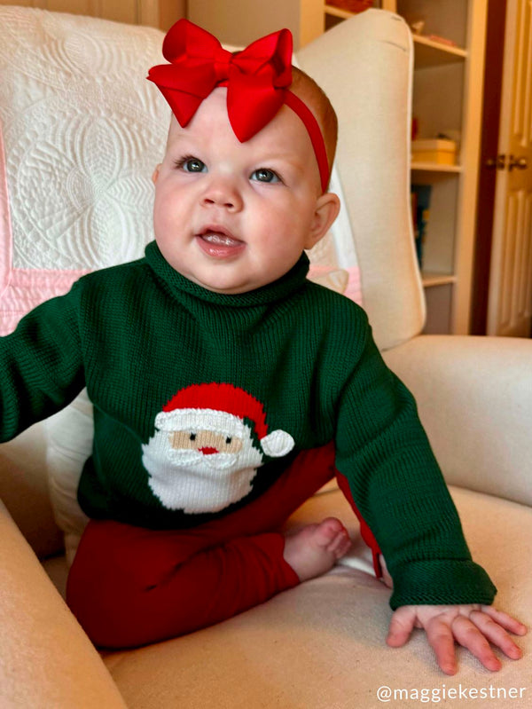 Green Santa Rollneck Sweater
