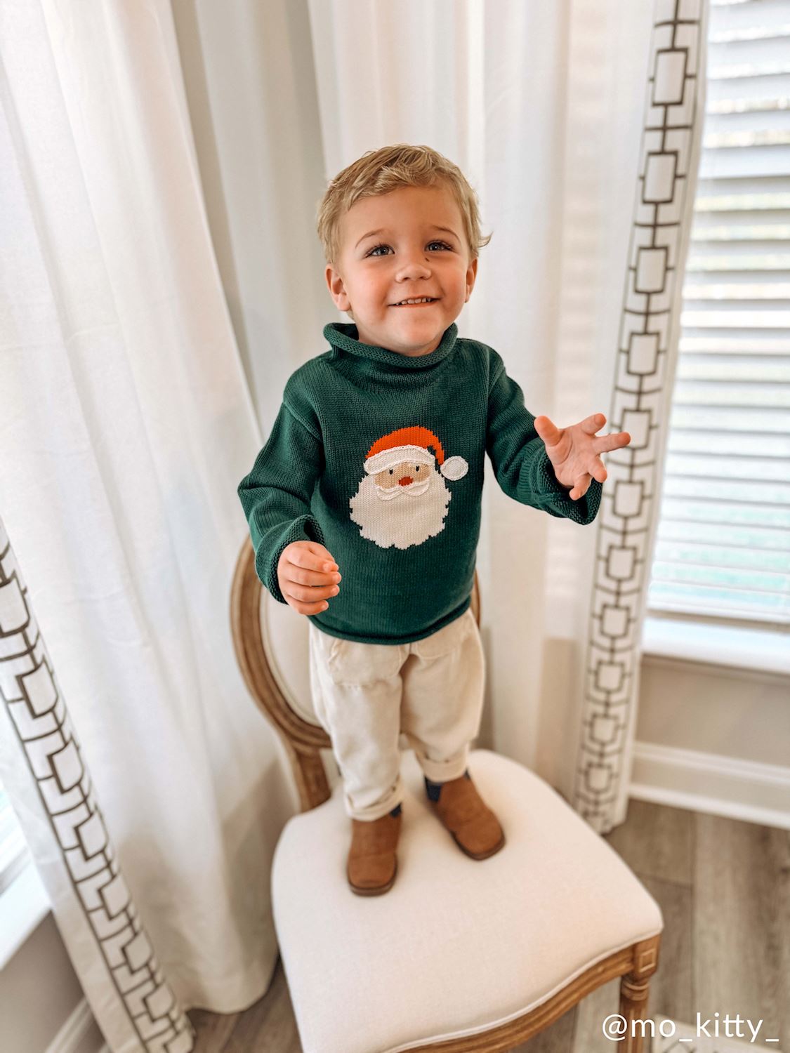 Green Santa Rollneck Sweater