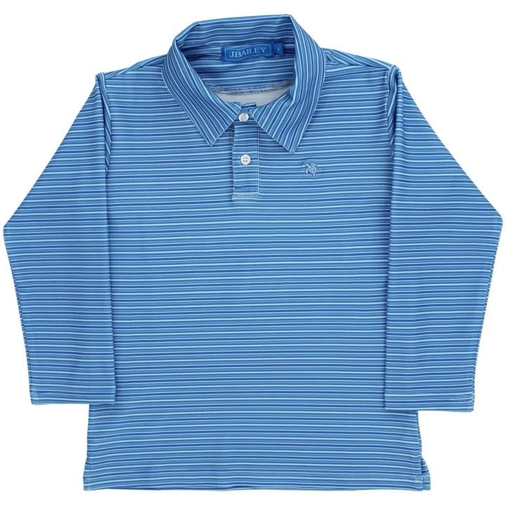 Harry Long Sleeve Polo Performance - Atlantic Blue