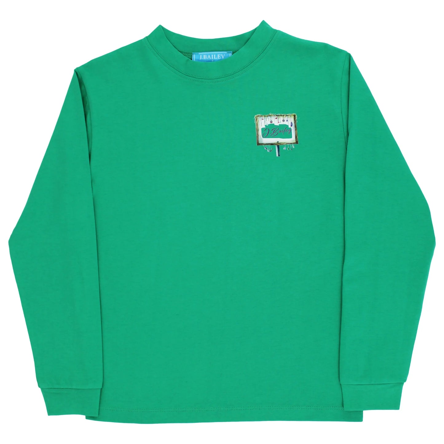 Long Sleeve Logo Tee - Mardi Gras/Kelly