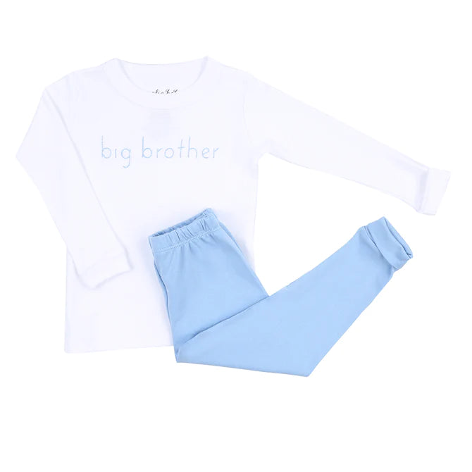 Big Brother Blue Embroidered Long Pajamas