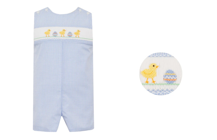Chicks Light Blue Gingham Boys Jon Jon