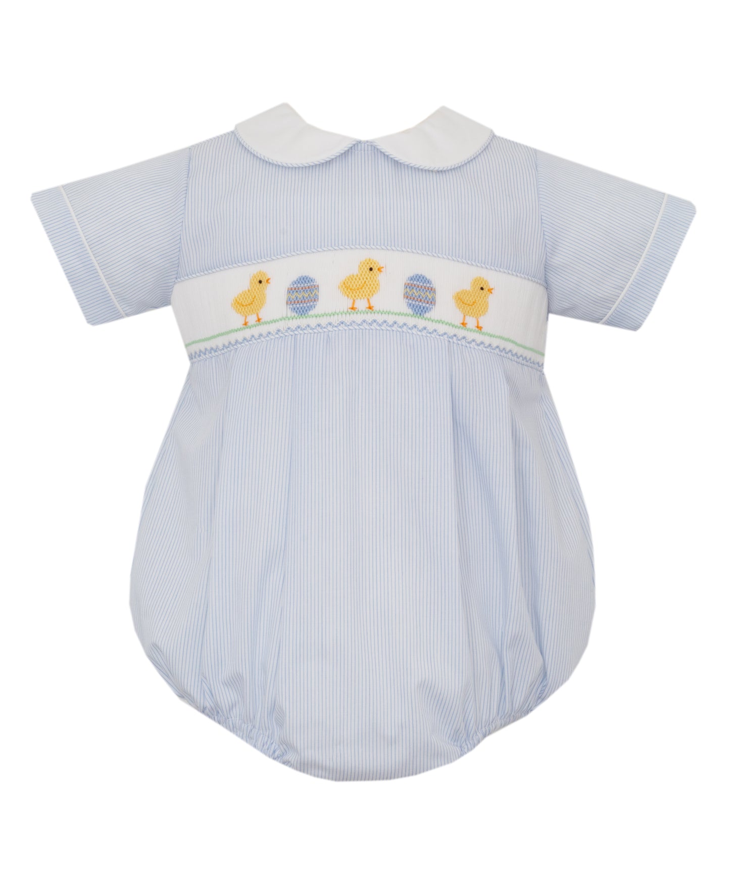 Easter Chick Boy's - Light Blue Tiny Stripe Boy's Bubble