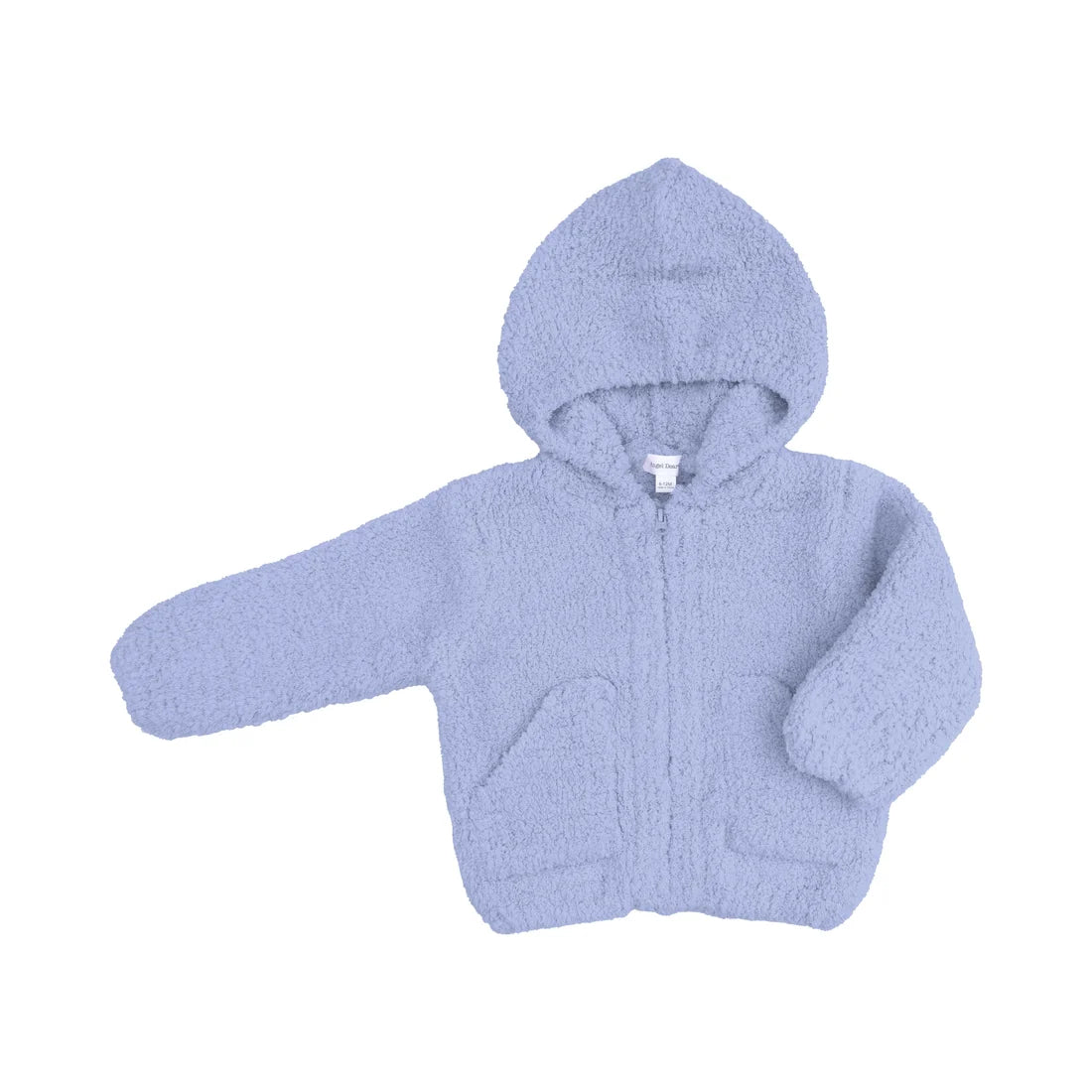 Chenille Dusty Blue Hooded Jacket