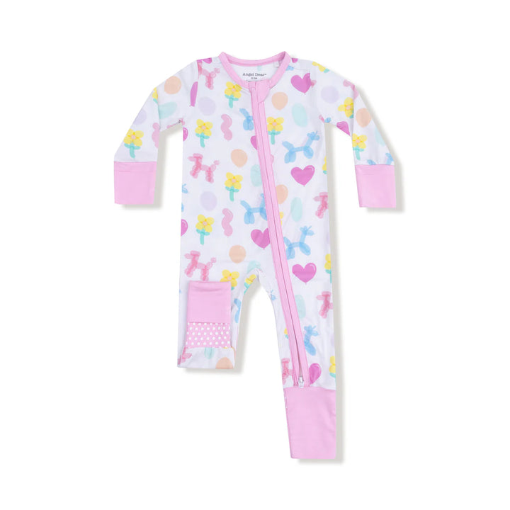 Balloon Animals Pink - 2 Way Zipper Romper