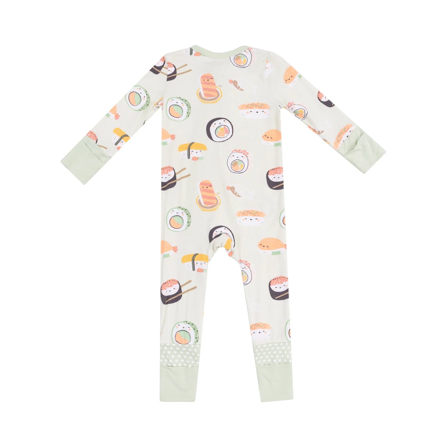 2 Way Zipper Romper - Sushi Green