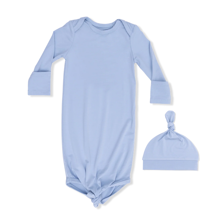 Blue Fog- Knotted Gown & Hat