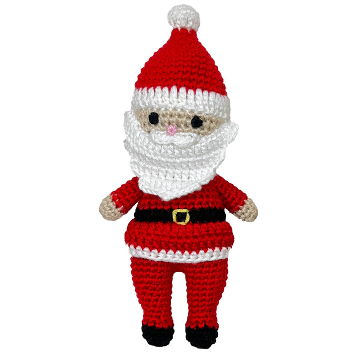 Santa Bamboo Crochet Rattle: 5"