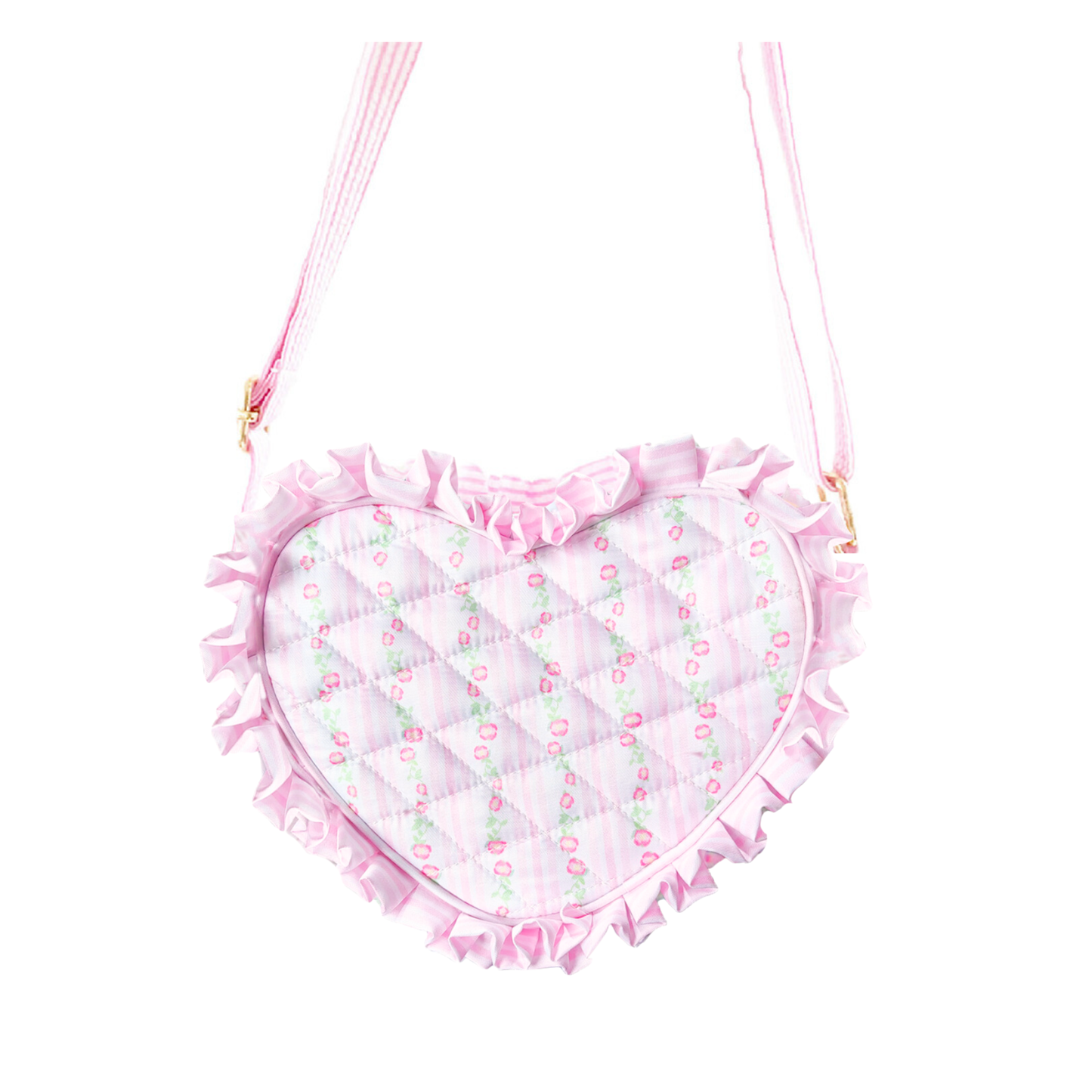 Floral Quilted Heart Purse