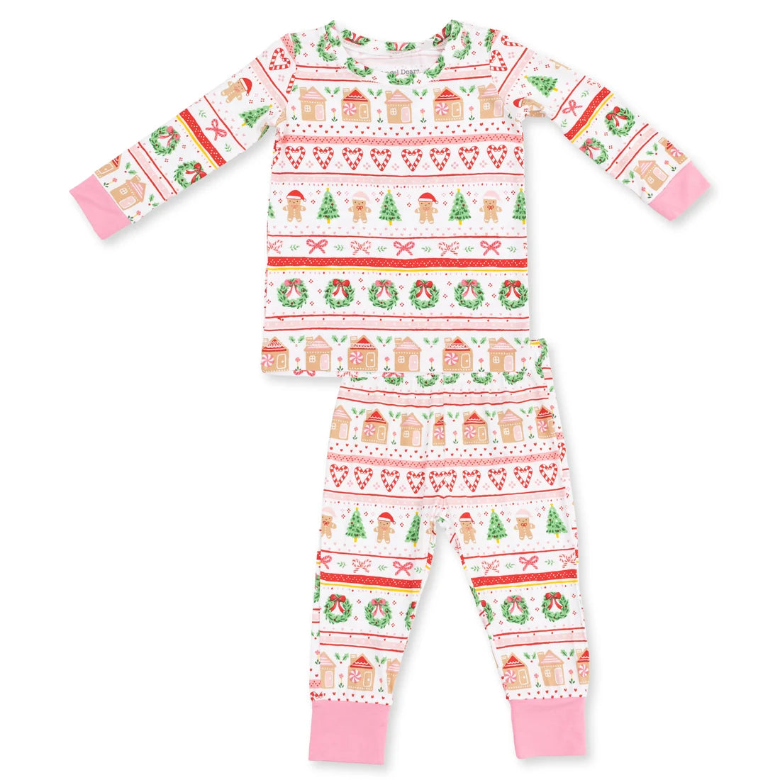 Gingerbread Fair Isle Pink Long Sleeve Loungewear Set