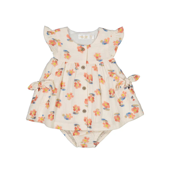 Peach Print Dress