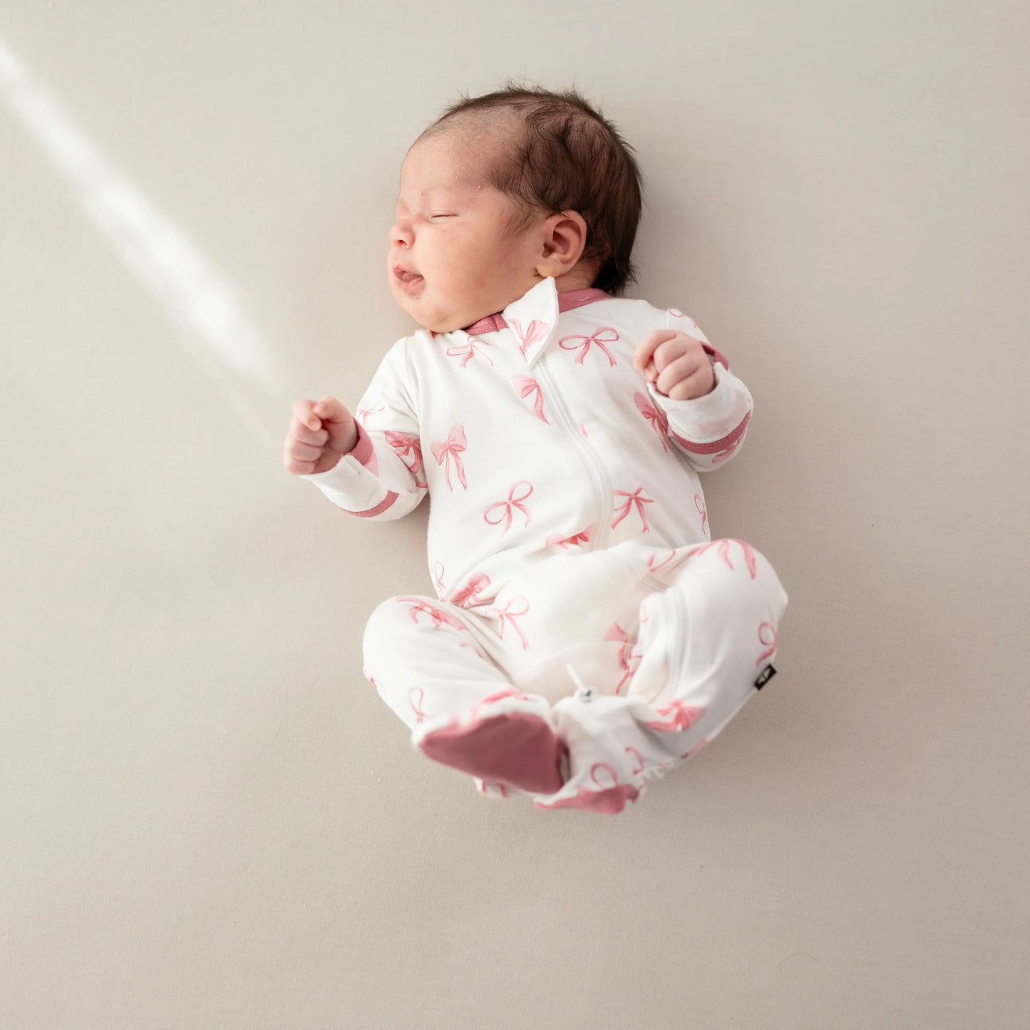 Zippered Footie in Bow