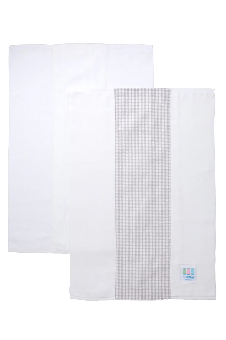 Set of Two Burps - Gray & White Seersucker