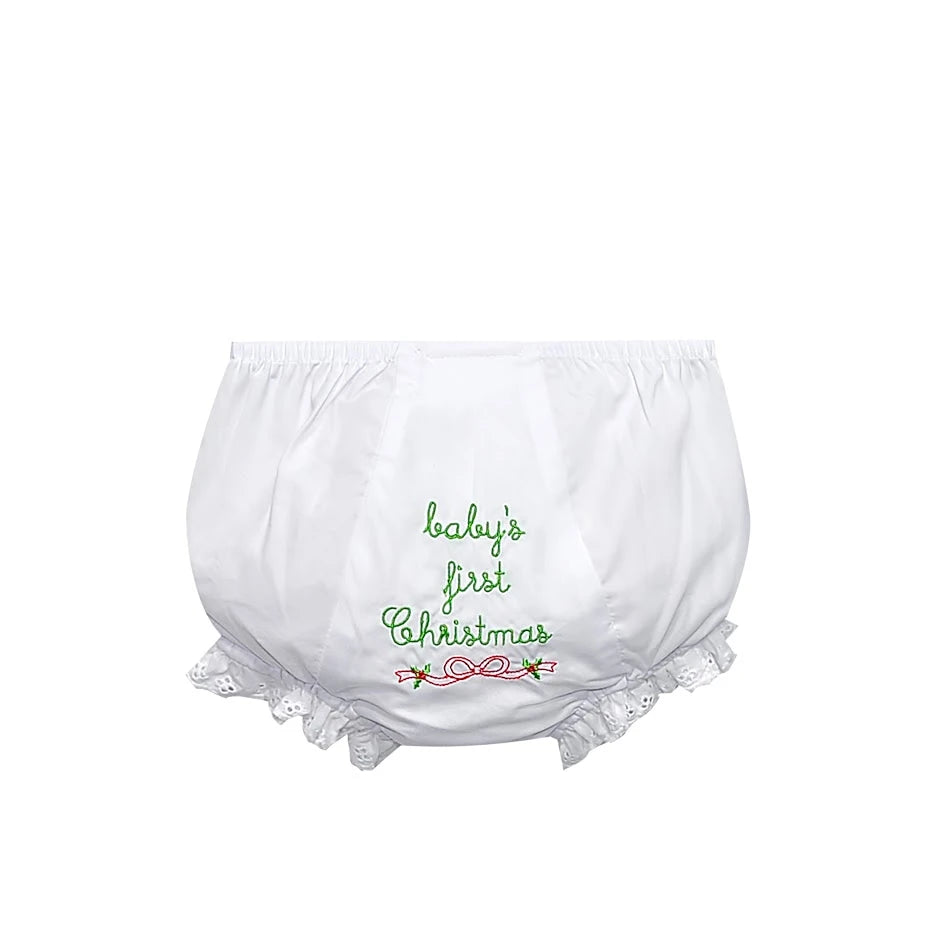 White Lily Christmas Diaper cover