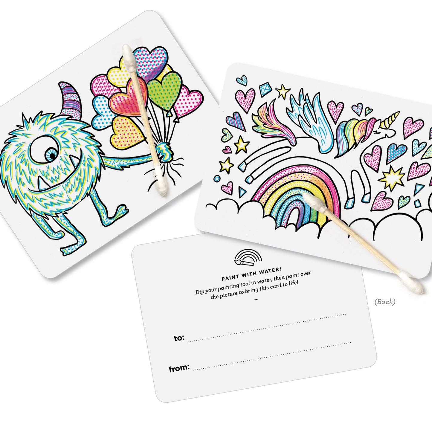 Monster Paint with Water Valentines Cards