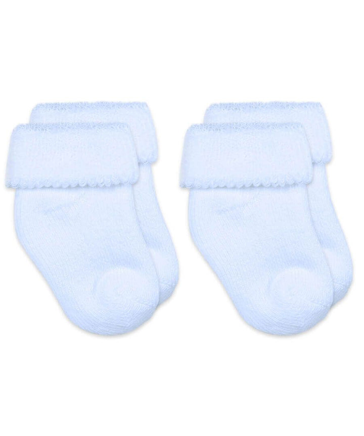 Blue Terry Turn Cuff Bootie Socks 2 Pair Pack
