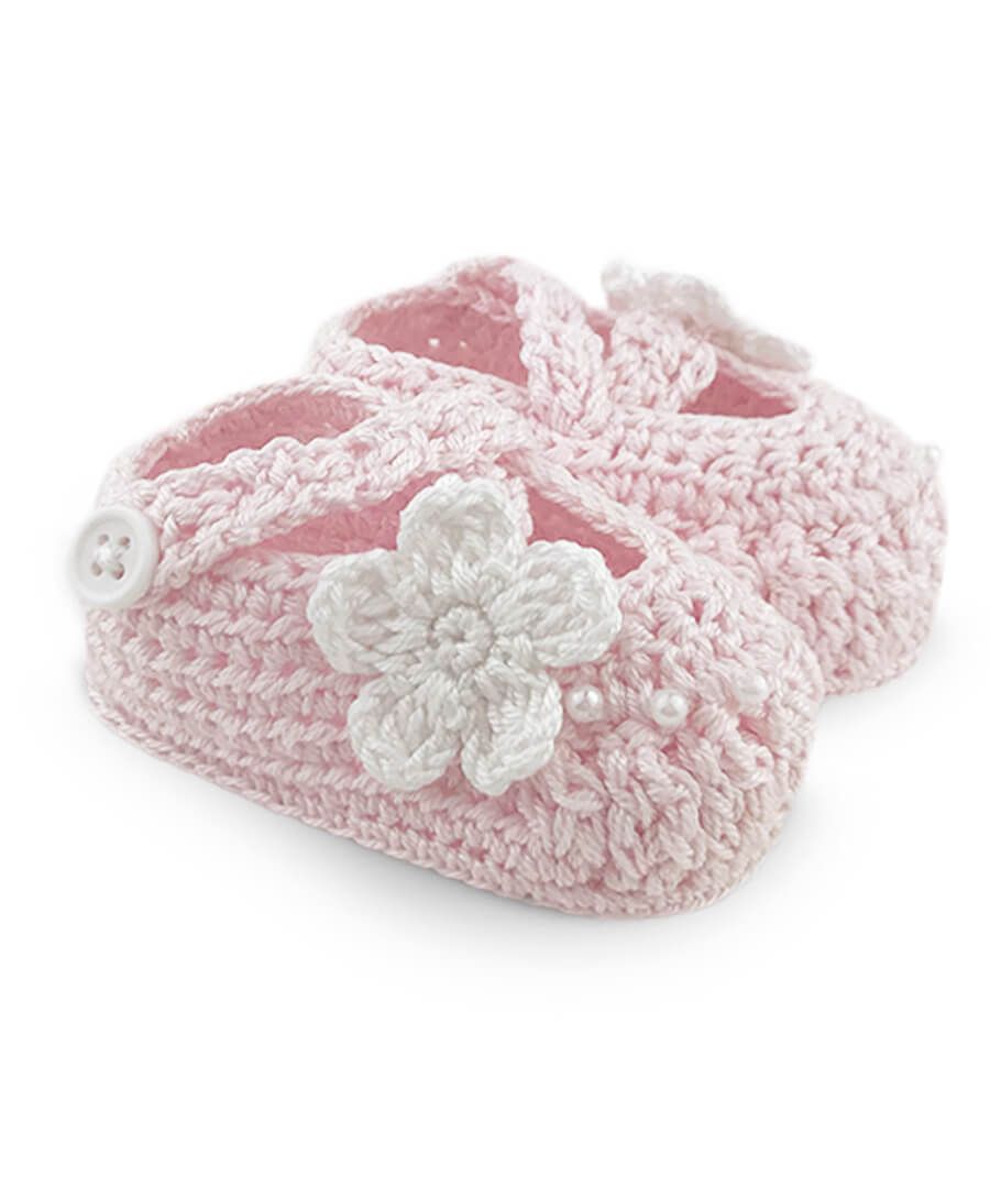 Delicate Flower Crochet Bootie 1 Pair
