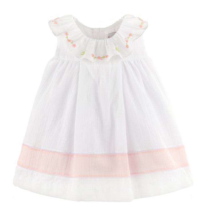 Daisy Chain Ruffle Dress - White