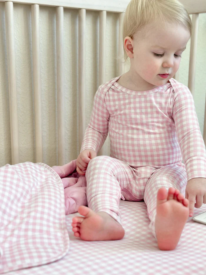 Convertible Pajamas - Pink Gingham