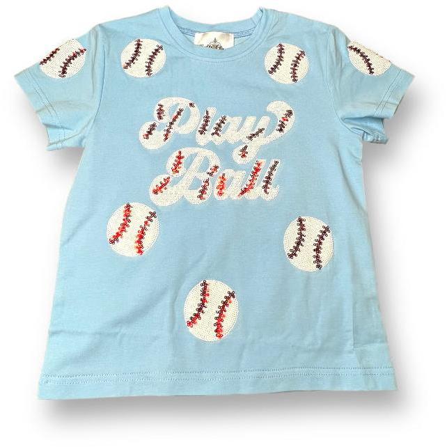 Light Blue Play Ball Sequin Shirt