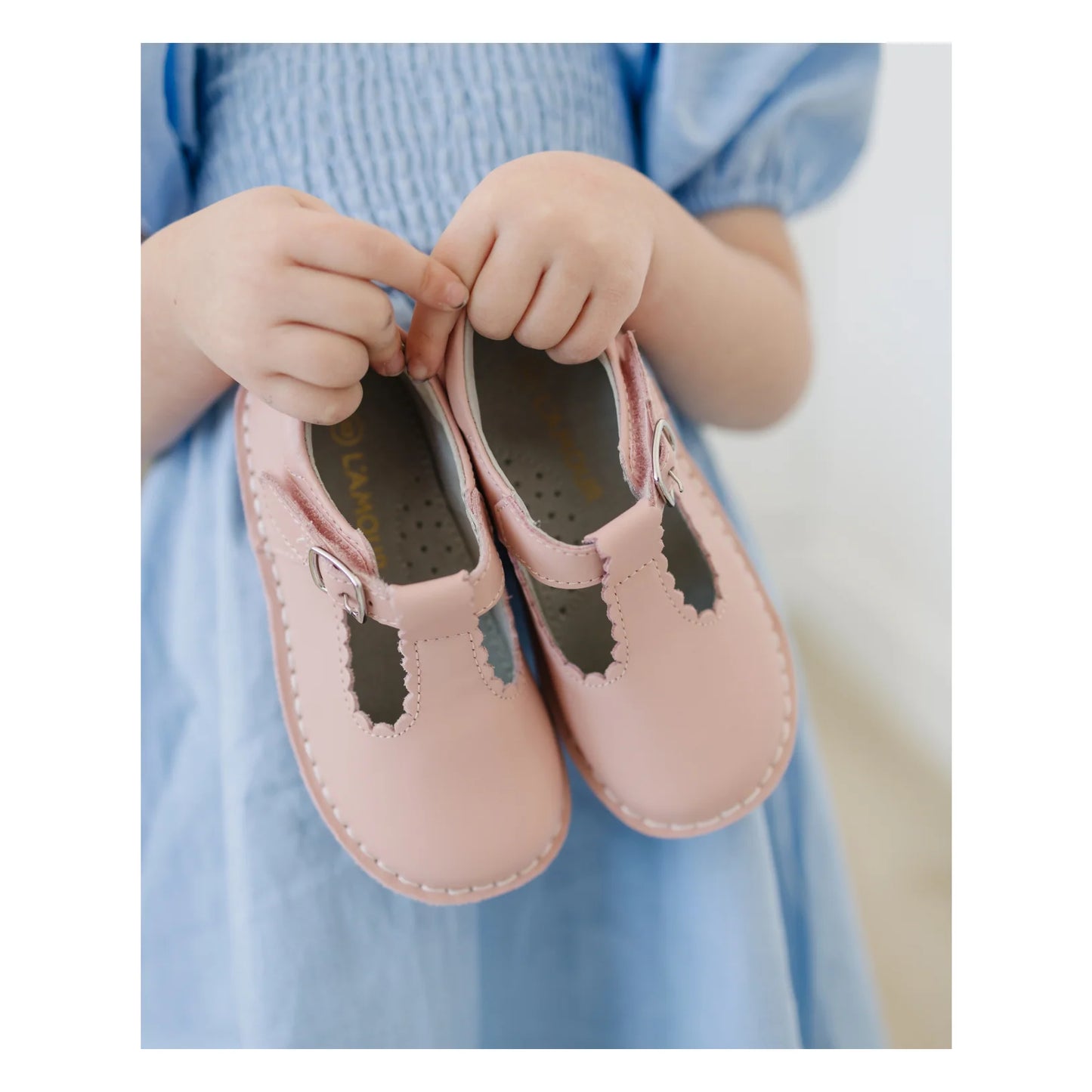 Selina Scalloped T-Strap Mary Jane Pink
