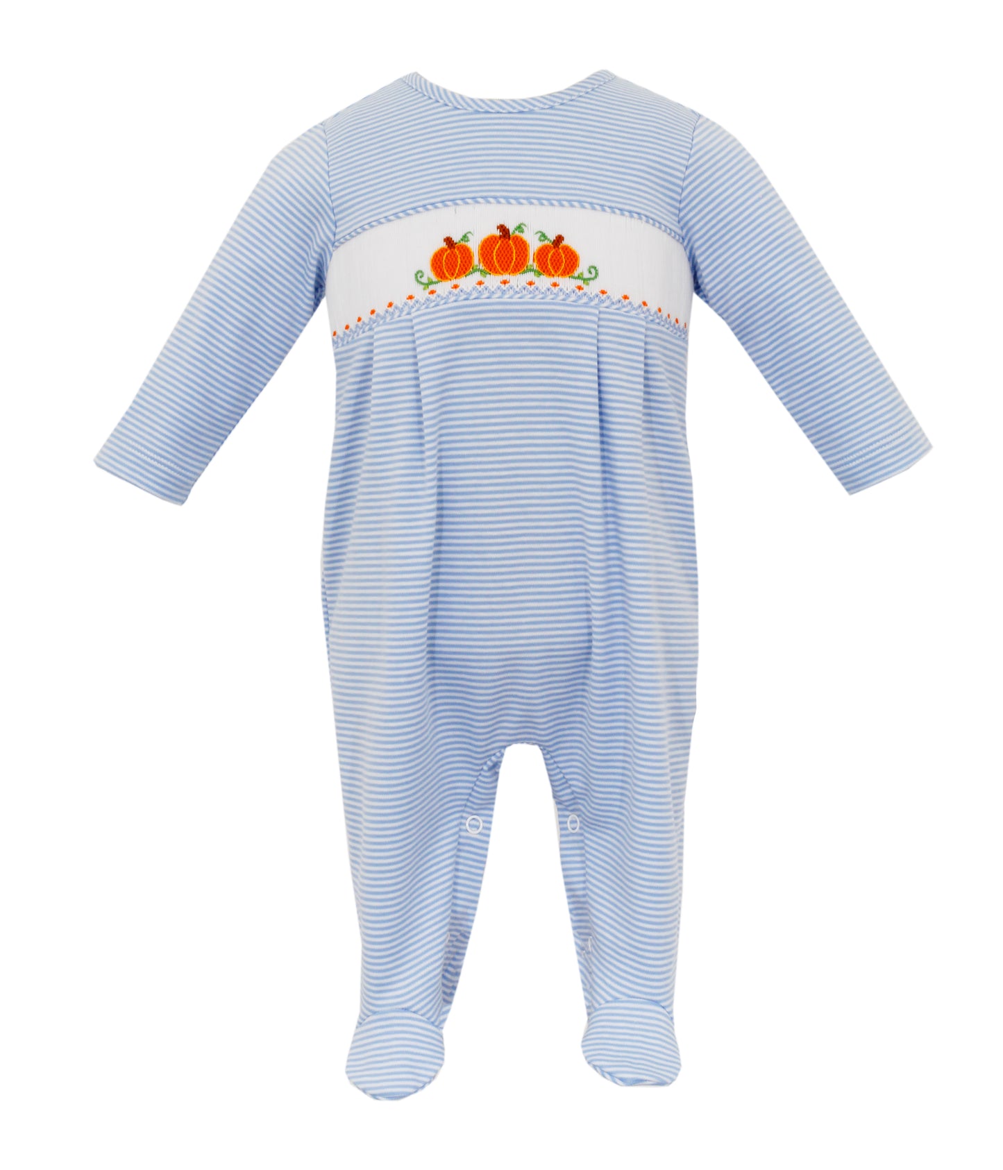 Blue Stripe Knit Long Footie