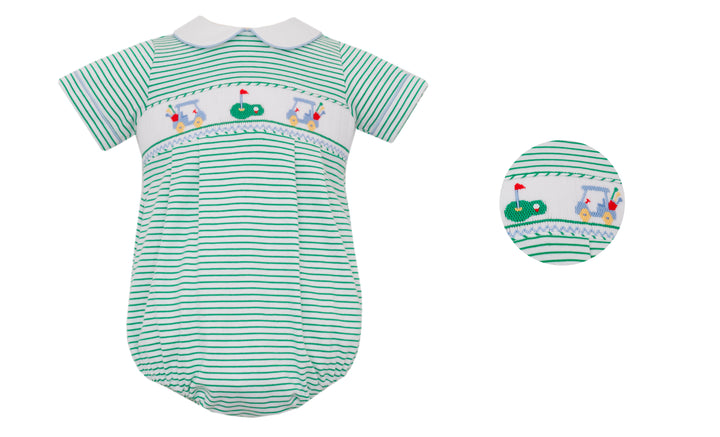 Golf Boy's - Green Knit Stripe Bubble