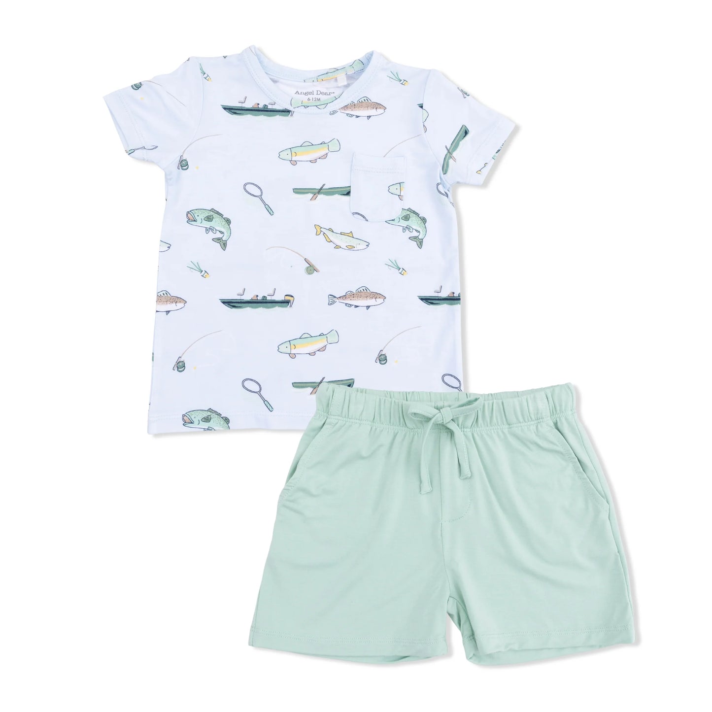 Fishing Crew Neck Tee w/Casual Short