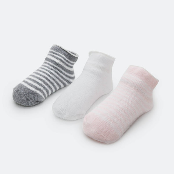 Baby Socks Terry - Pack Of 2 White 0-3M: White Solid