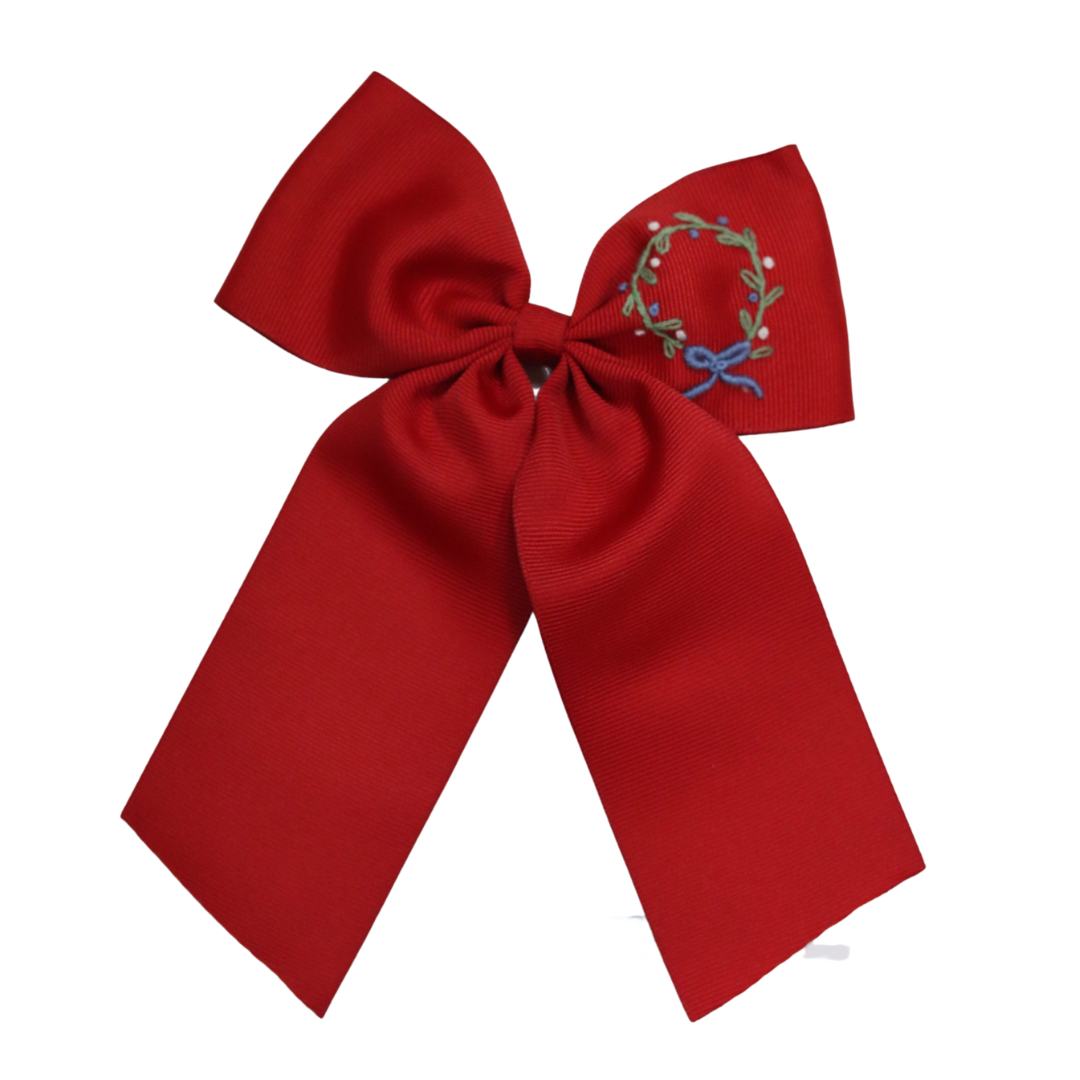 Red Wreath Bow- Small