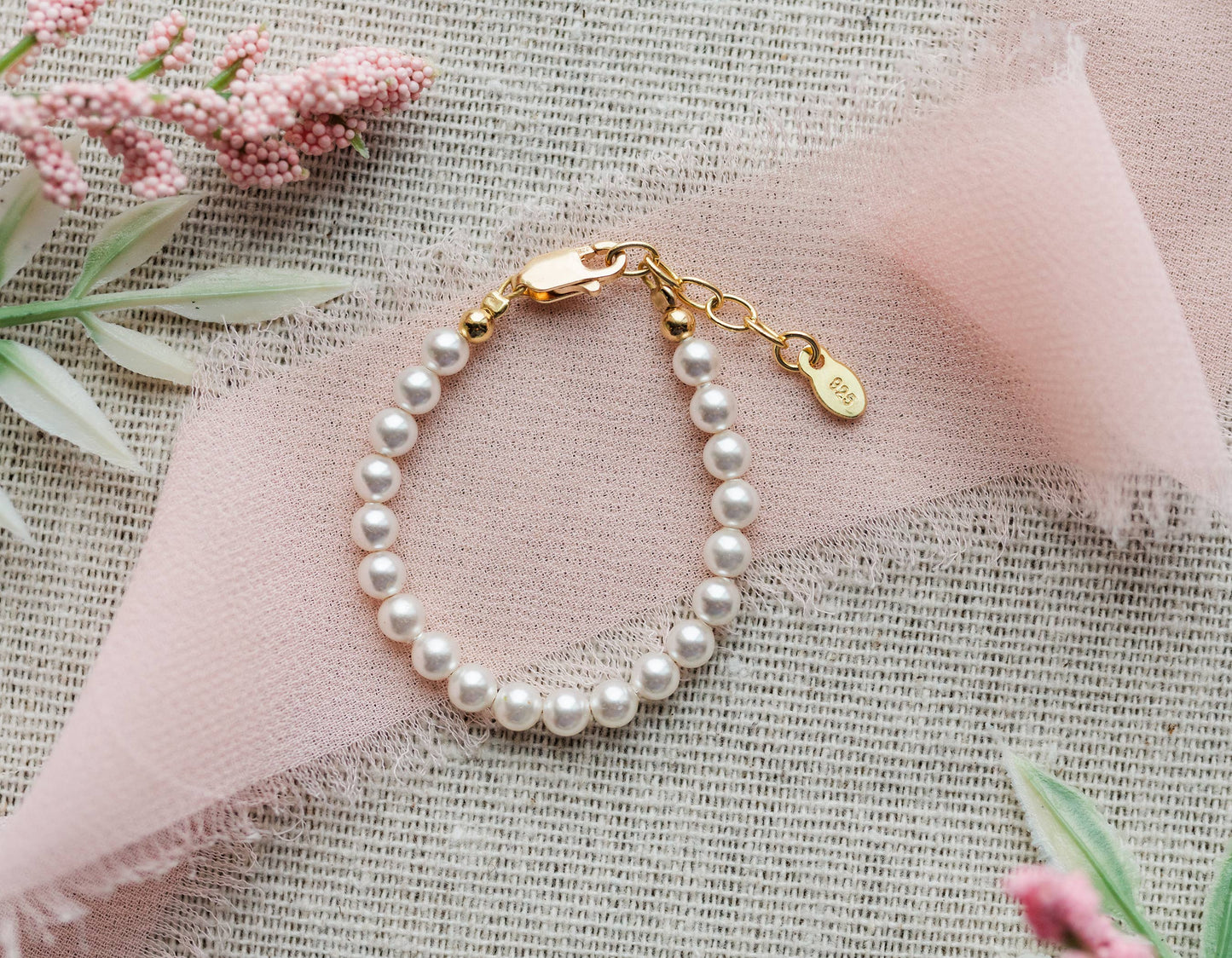 Audrey Gold-Plated Pearl Baby Bracelet
