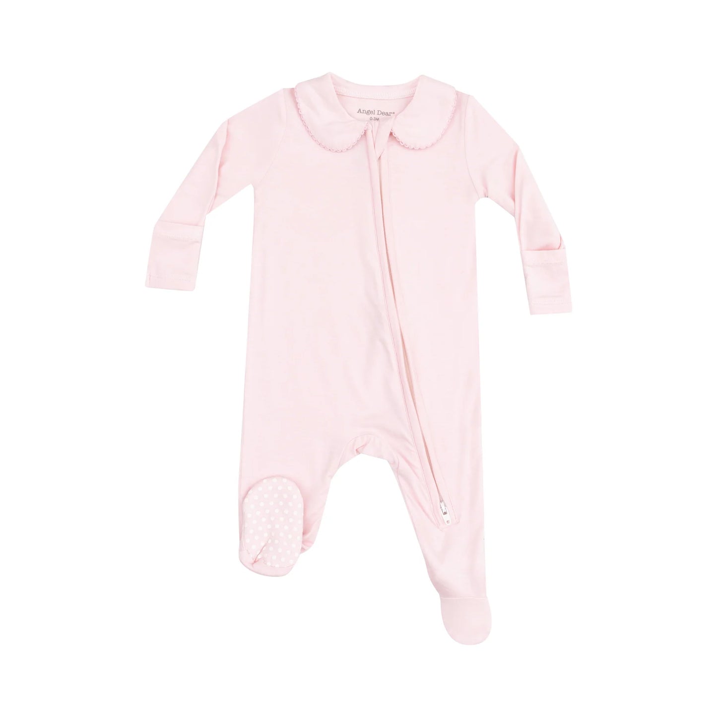 Peter Pan 2 Way Zipper Footie - Solid Classic Pink