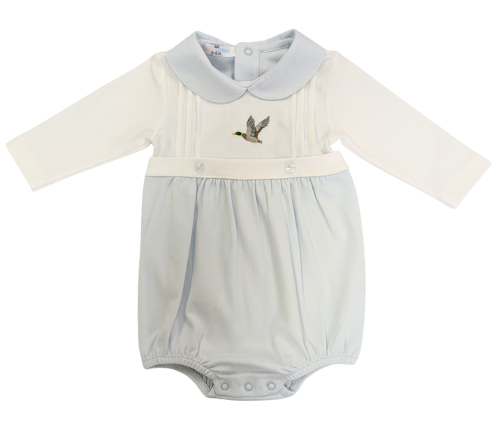 Blue Mallard Ducks Hand Embroidered Bubble