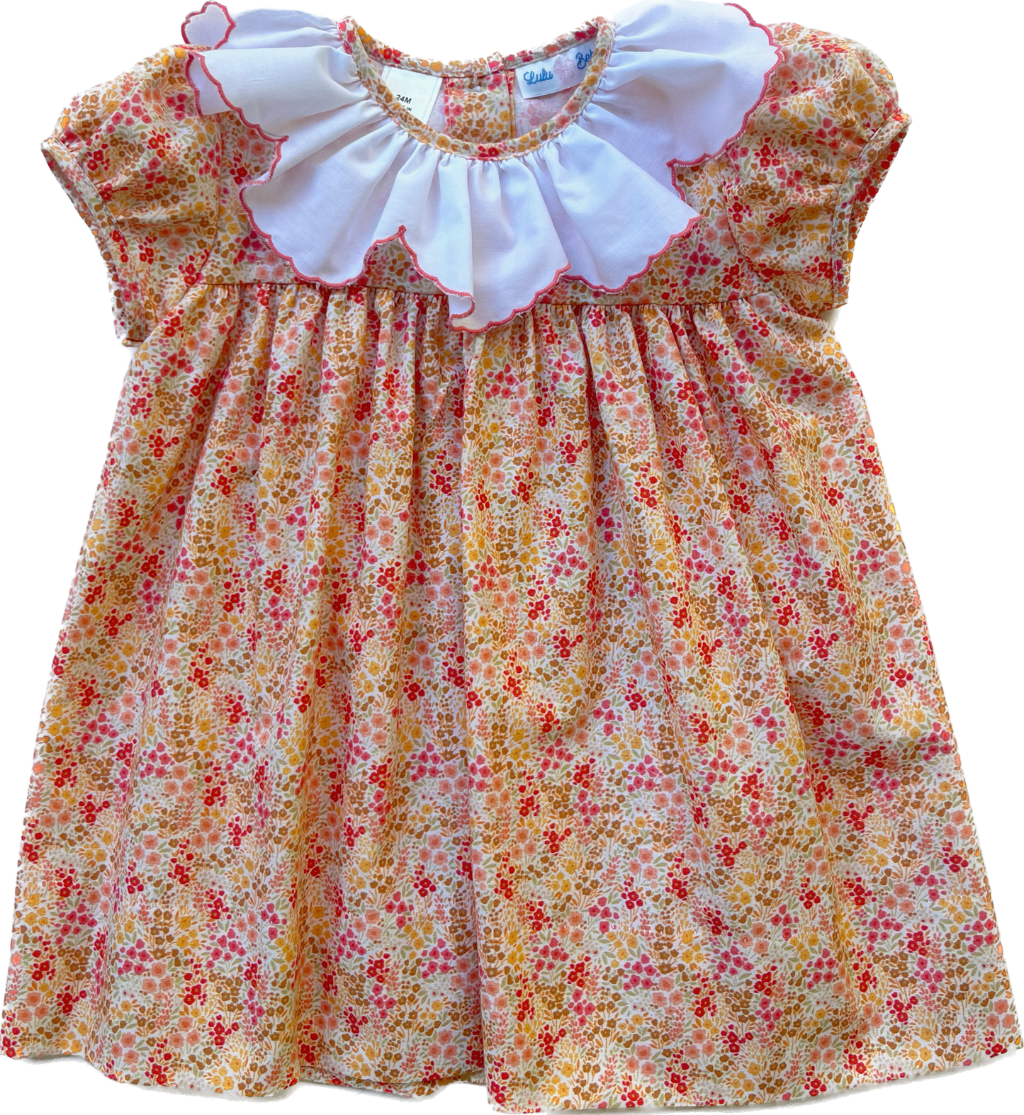 Floral Scallop Collar Dress