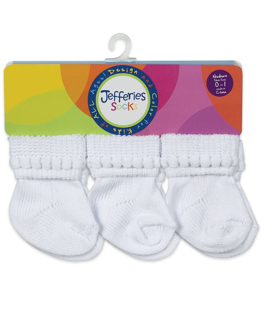 Rock-A-Bye Turn Cuff Socks in White