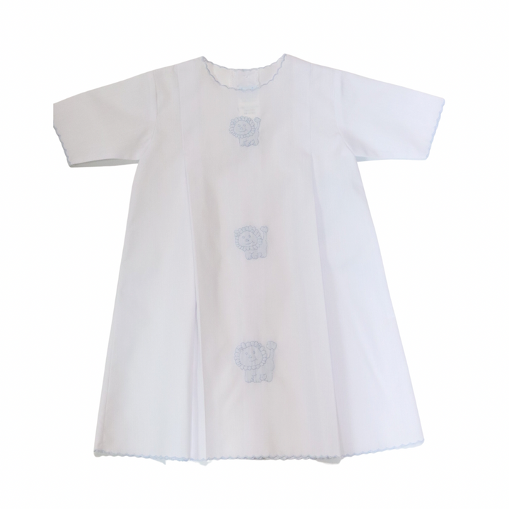 Long Sleeve Daygown White/Blue Lion