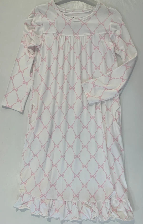 Pink Bow Trellis Girls Lounger Gown