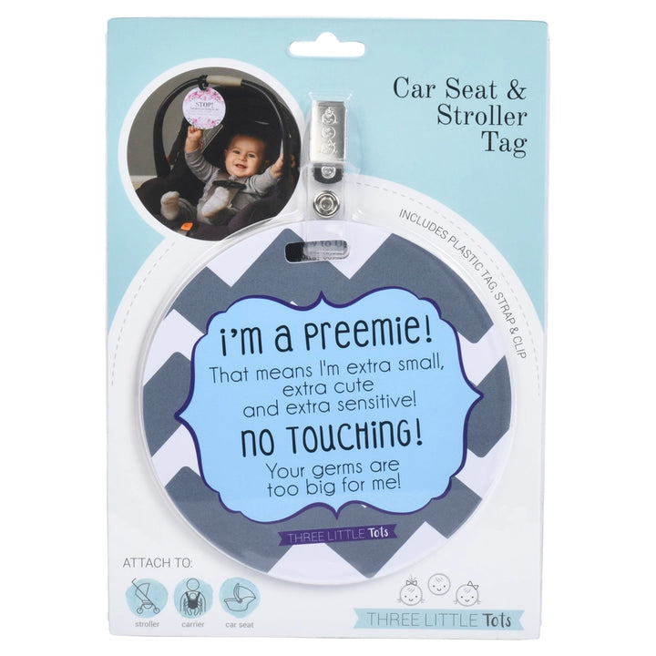 Boy Preemie No Touching Car Seat and Stroller Tag