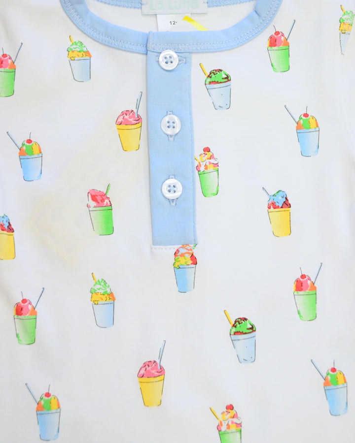 Boy's Pima Snoball Short Sleeve Long Pants Pajamas