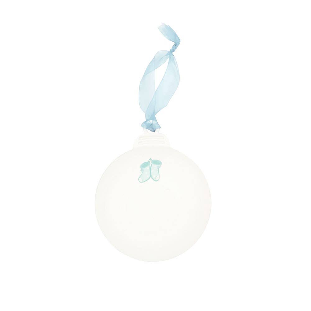 Baby's First Christmas Blue Metal Ornament
