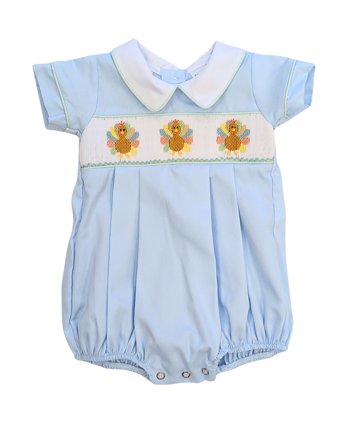 Blake Turkeys Smocked Bubble w/ White Collar w/ Pintucks